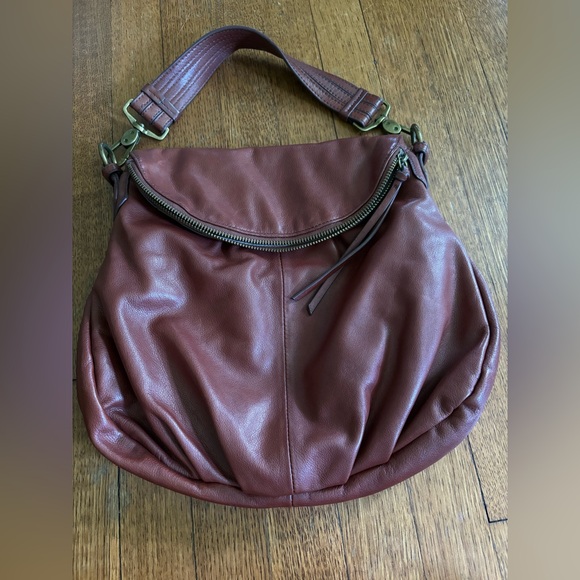 Margot Brown Real Leather Shoulder Bag with Slouchy Design - Picture 1 of 8